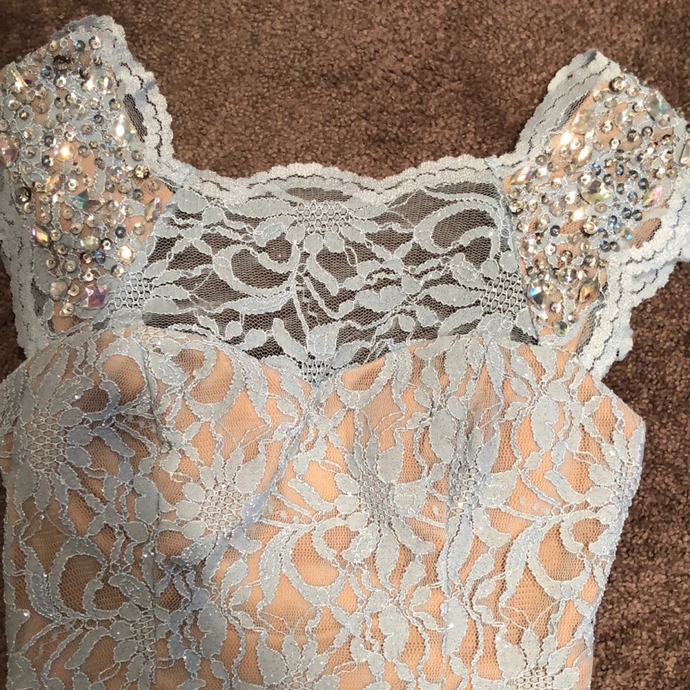 Blue Rhinestone Cocktail Dress
